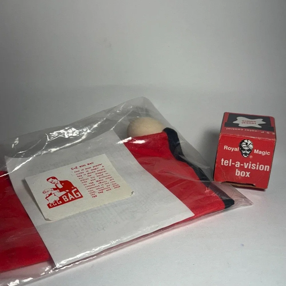 Vintage Magic Trick Lot Magic Tel-A-Vision E.S.P. Color Vision & E-Z‎ Egg Bag